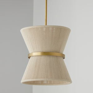 DeMille 12'' One Light Pendant, Bleached Natural Rope and Brass - Alternate Product Image 1.jpg