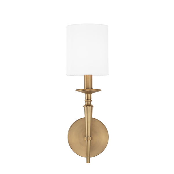 Aurora 5" One Light Wall Sconce, Aged Brass