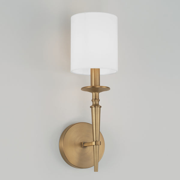 Aurora 5" One Light Wall Sconce, Aged Brass