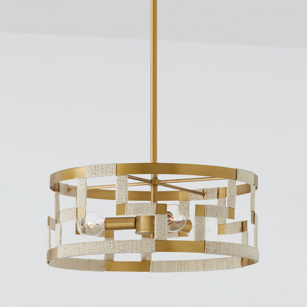 Mira 15.25'' Three Light Semi-Flush Mount, Bleached Natural Jute and Brass - Alternate Product Image 3.jpg