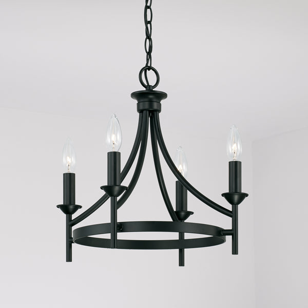 Emery 16" Four Light Semi Flush Mount, Matte Black