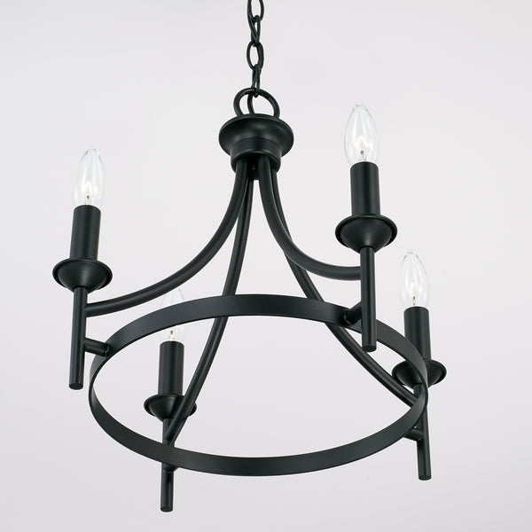 Emery 16" Four Light Semi Flush Mount, Matte Black