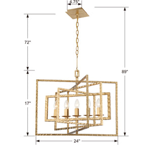 Sorrento 24'' Five Light Chandelier, Antique Gold Alt 4.jpg