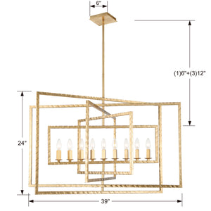 Sorrento 39'' Nine Light Chandelier, Antique Gold Alt 4.jpg