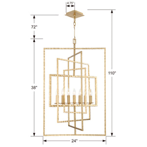 Sorrento 24'' Seven Light Chandelier, Antique Gold Alt 4.jpg