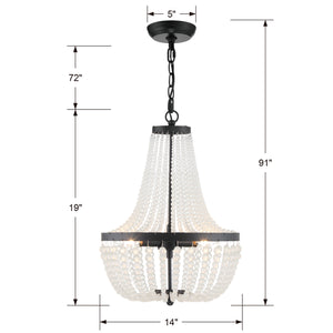 Kylie 14'' Three Light Chandelier, Matte Black Alt 5.jpg
