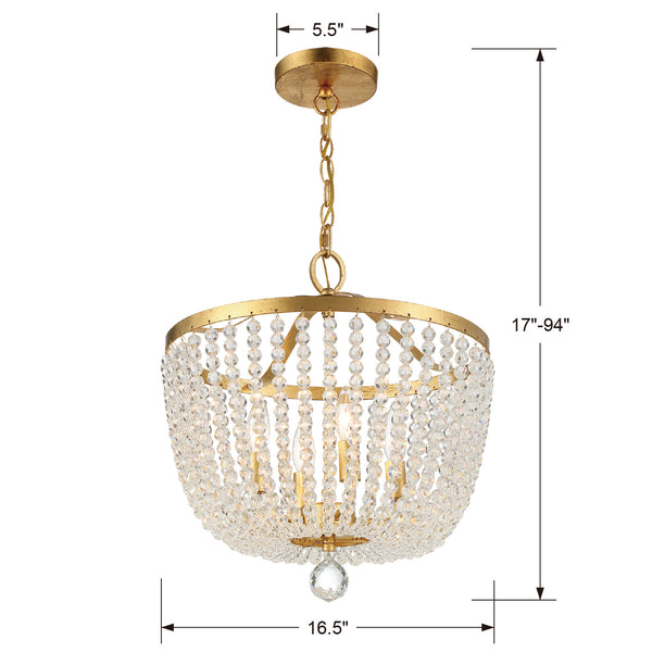 Kylie 16.5'' Four Light Chandelier, Antique Gold Alt 5.jpg