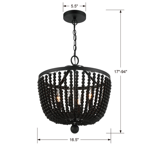 Kylie 16.5'' Four Light Chandelier, Matte Black Alt 5.jpg