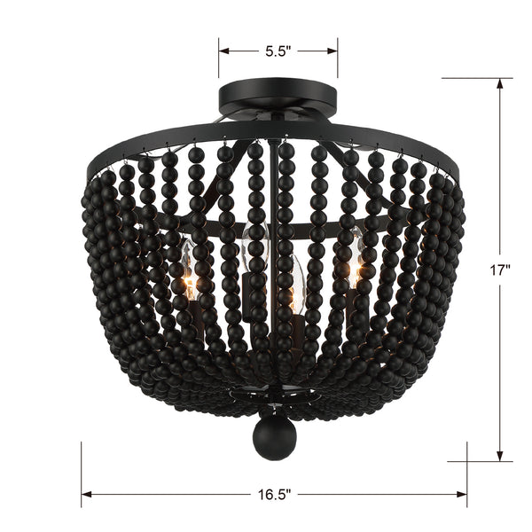 Kylie 16.5'' Four Light Semi Flush Mount, Matte Black Alt 4.jpg