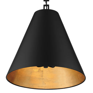 Adair 18'' Three Light Chandelier, Matte Black / Antique Gold Alt 4.jpg