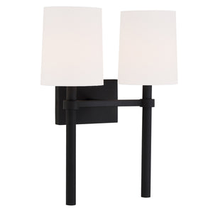 Broderick 13.75'' Two Light Wall Sconce, Black - Alternate Product Image 1.jpg