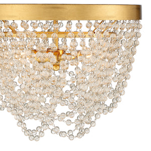 Fioluxe 13.75'' Three Light Flush Mount, Antique Gold Clear - Alternate Product Image 3.jpg