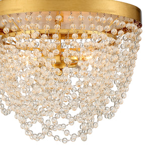 Fioluxe 13.75'' Three Light Flush Mount, Antique Gold Clear Alt 4.jpg
