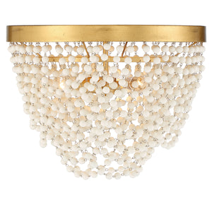 Fioluxe 13.75'' Three Light Flush Mount, Antique Gold White - Alternate Product Image 1.jpg