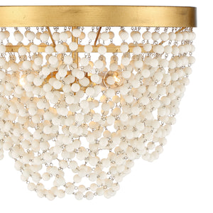 Fioluxe 13.75'' Three Light Flush Mount, Antique Gold White - Alternate Product Image 3.jpg