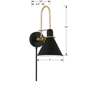 Medora 7'' One Light Wall Sconce, Matte Black Alt 4.jpg
