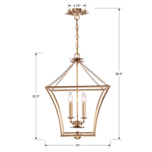Laurel 16'' Four Light Mini Chandelier, Antique Gold Alt 4.jpg