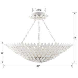 Laurel 30'' Eight Light Semi Flush Mount, Matte White - Alternate Product Image 2.jpg