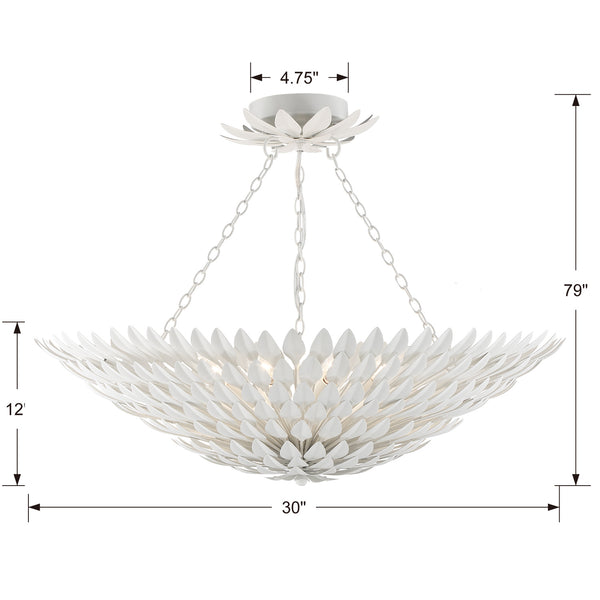 Laurel 30'' Eight Light Semi Flush Mount, Matte White - Alternate Product Image 2.jpg