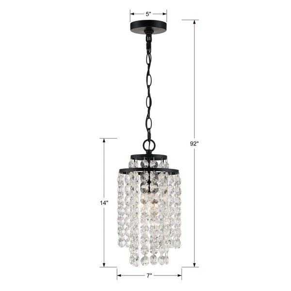 Gabriana 7'' One Light Chandelier, Matte Black Alt 4.jpg
