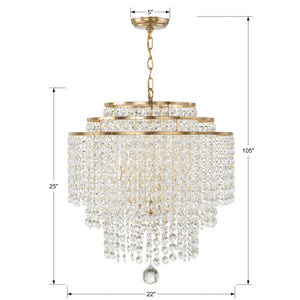 Gabriana 22'' Six Light Chandelier, Antique Gold Alt 4.jpg