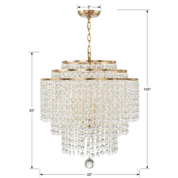 Gabriana 22'' Six Light Chandelier, Antique Gold Alt 4.jpg