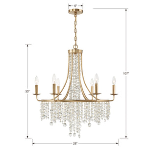 Gabriana 28'' Six Light Chandelier, Antique Gold Alt 4.jpg
