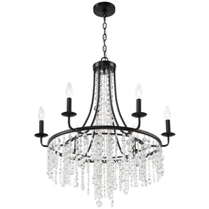 Gabriana 28'' Six Light Chandelier, Matte Black - Alternate Product Image 1.jpg