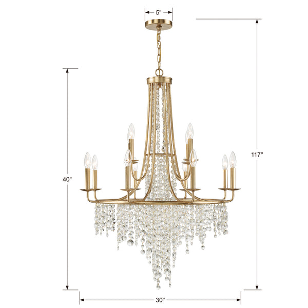 Gabriana 30'' 12 Light Chandelier, Antique Gold Alt 4.jpg