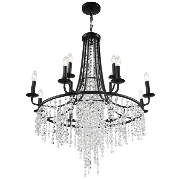Gabriana 30'' 12 Light Chandelier, Matte Black - Alternate Product Image 1.jpg