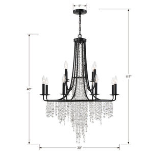 Gabriana 30'' 12 Light Chandelier, Matte Black Alt 4.jpg