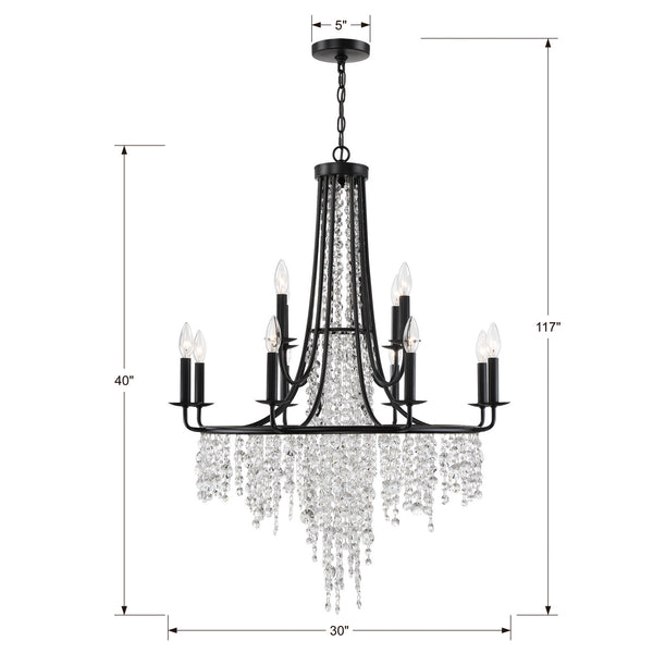 Gabriana 30'' 12 Light Chandelier, Matte Black Alt 4.jpg