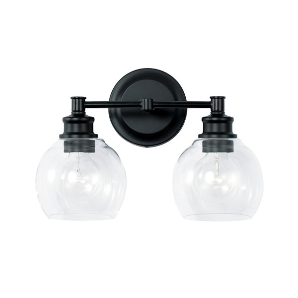 Lee 14.5" Two Light Vanity, Matte Black
