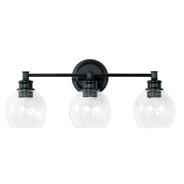 Lee 23.5" Three Light Vanity, Matte Black