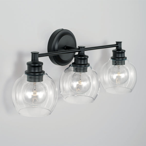Lee 23.5" Three Light Vanity, Matte Black
