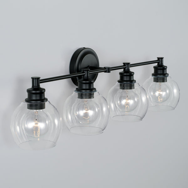 Lee 32" Four Light Vanity, Matte Black
