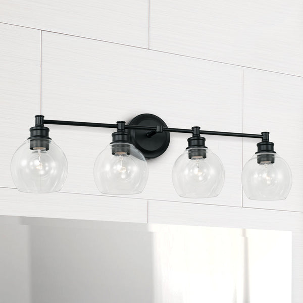 Lee 32" Four Light Vanity, Matte Black