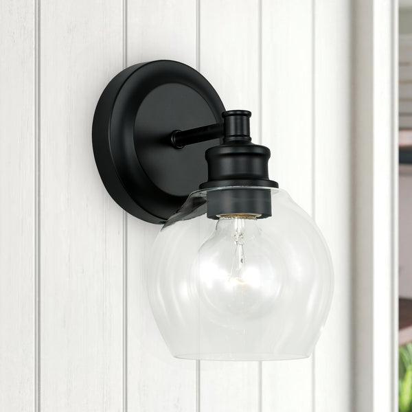 Lee 5.75" One Light Wall Sconce, Matte Black