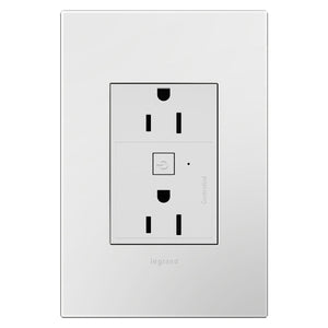 adorne® WNAR153W1 15A Smart Outlet with Netatmo Plus-Size, White