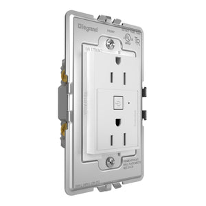adorne® WNAR153W1 15A Smart Outlet with Netatmo Plus-Size, White