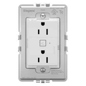 adorne® WNAR153W1 15A Smart Outlet with Netatmo Plus-Size, White