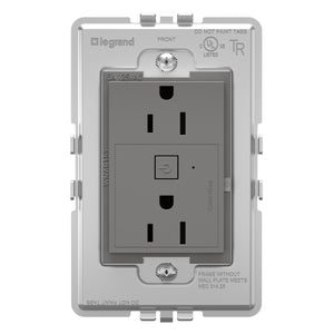 adorne® WNAR153M1 15A Smart Outlet with Netatmo Plus-Size, Magnesium