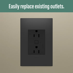 adorne® WNAR153G1 15A Smart Outlet with Netatmo Plus-Size, Graphite