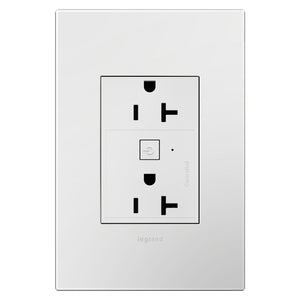 adorne® WNAR203W1 20A Smart Outlet with Netatmo, Plus-Size, White