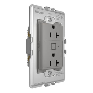 adorne® WNAR203M1 20A Smart Outlet with Netatmo, Plus-Size, Magnesium