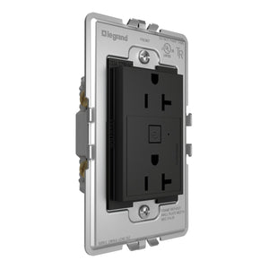 adorne® WNAR203G1 20A Smart Outlet with Netatmo, Plus-Size, Graphite