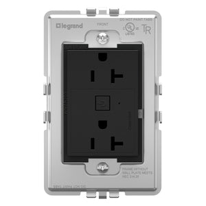 adorne® WNAR203G1 20A Smart Outlet with Netatmo, Plus-Size, Graphite