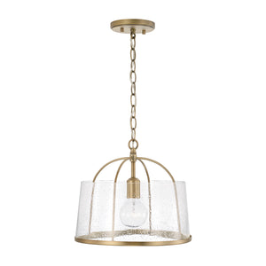 Kendal 13" One Light Semi Flush Mount, Aged Brass