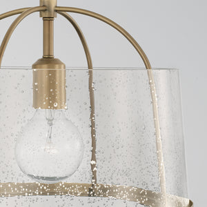 Kendal 13" One Light Semi Flush Mount, Aged Brass