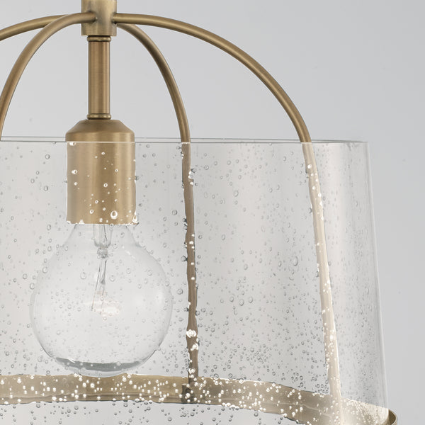 Kendal 13" One Light Semi Flush Mount, Aged Brass